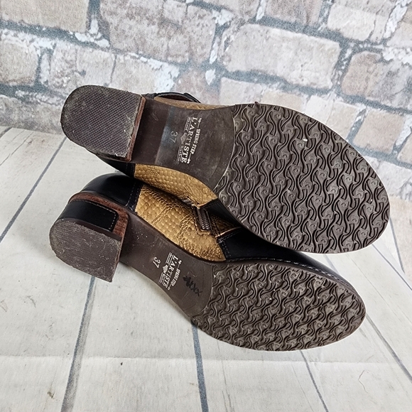 Spring Step L'ARTISTE 3 Tone Leather Ankle Boot Reptile Tan Black Size 37 - Picture 14 of 16